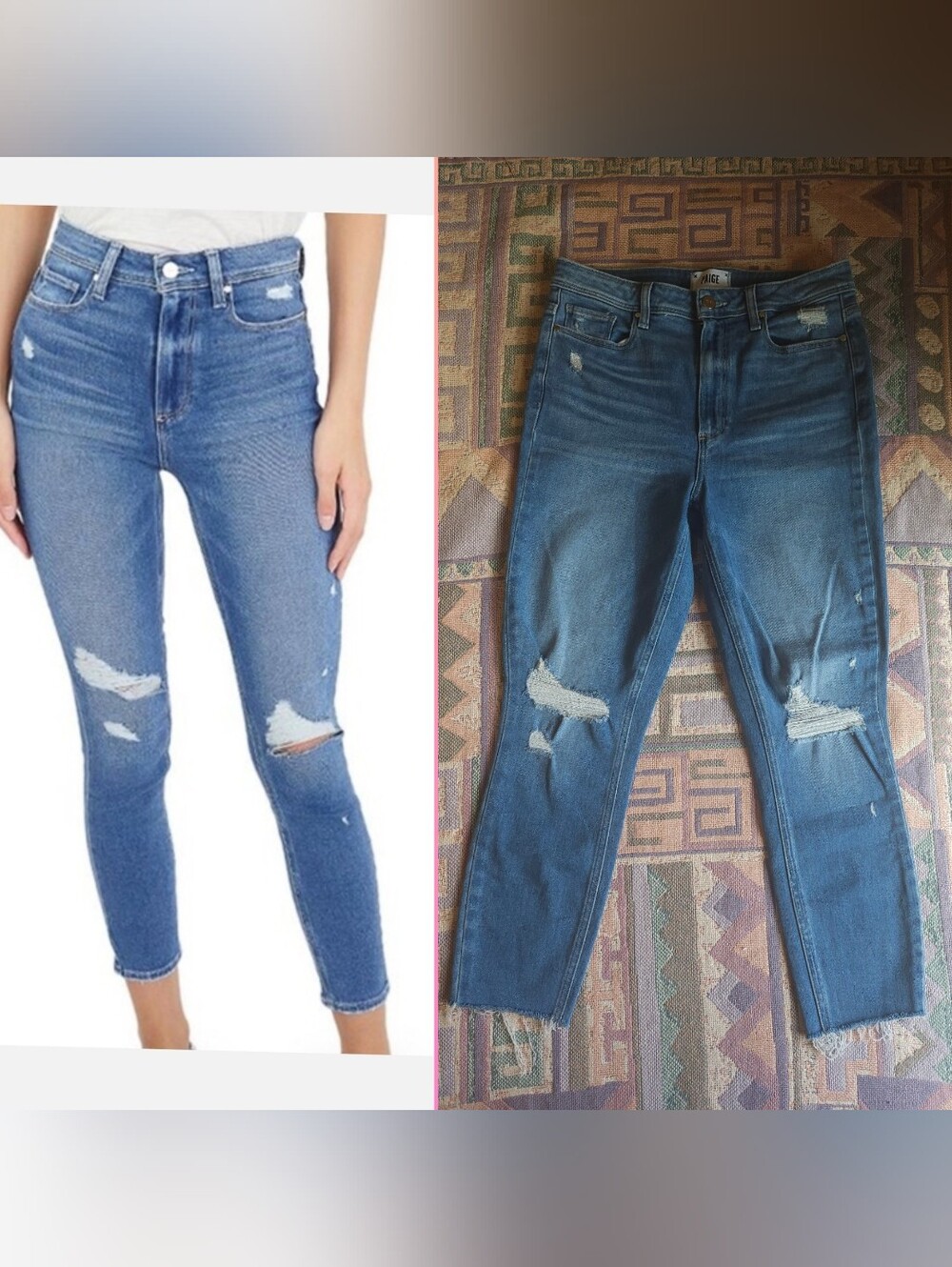 Paige Jeans Margot Crop Distressed Size 30